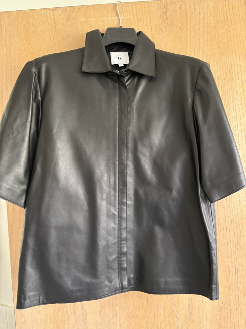 Leather zip up top